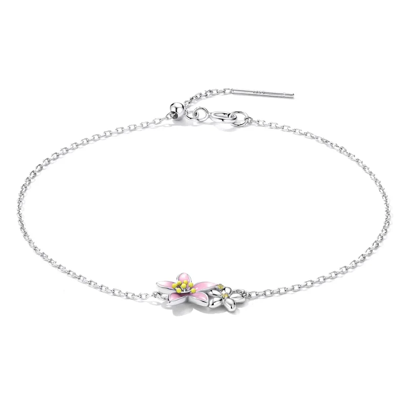 (imagine pentru) Brățară frumoasă în stilul Pandora, inspirată de Sakura - SCB232 - Vizualizare 4