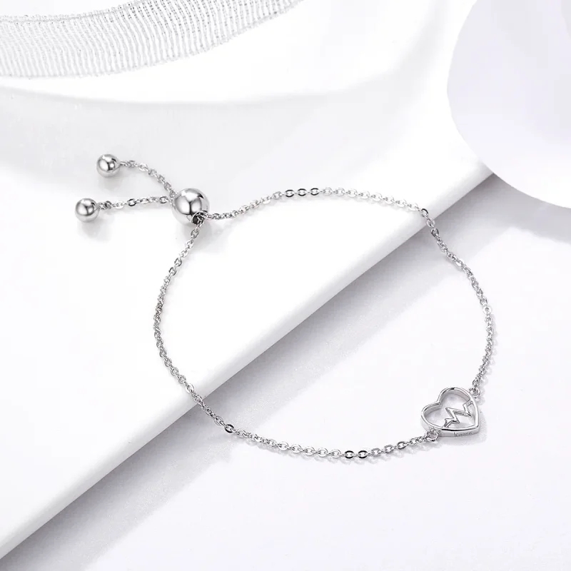 (imagine pentru) Brățară Tip Pandora Cardiograma Iubirii din argint - SCB019 - Vizualizare 3