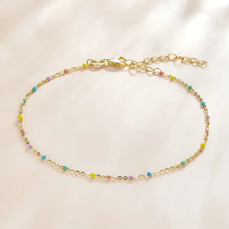 (imagine pentru) Brățară Tip Pandora cu Curcubeu placat cu aur de 14 k - SCB211 - Vizualizare 4