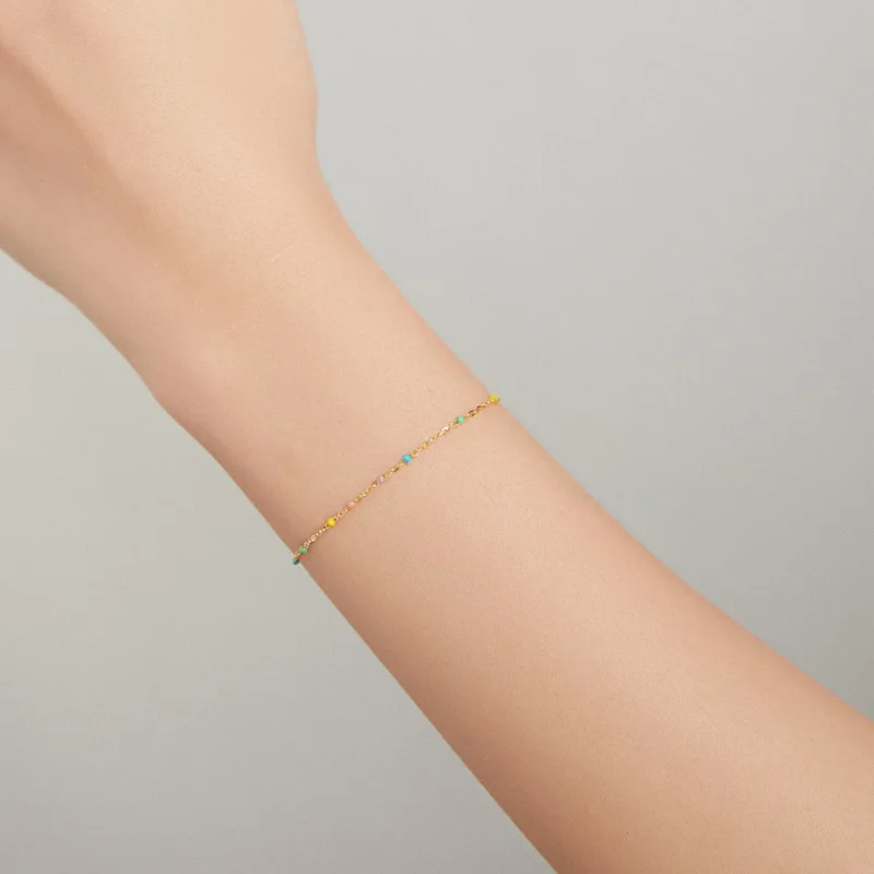 (imagine pentru) Brățară Tip Pandora cu Curcubeu placat cu aur de 14 k - SCB211 - Vizualizare 7
