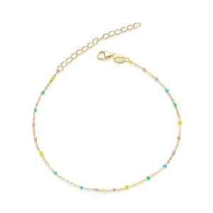(imagine pentru) Brățară Tip Pandora cu Curcubeu placat cu aur de 14 k - SCB211