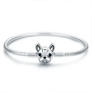 (imagine pentru) Brățară Tip Pandora cu Drăguț Bulldog din argint - SCB075