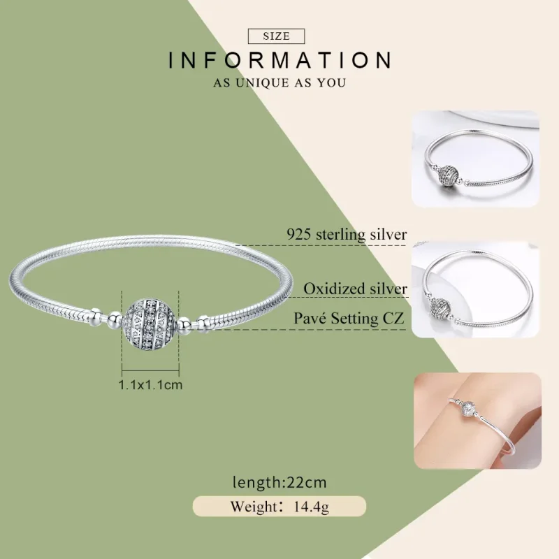 (imagine pentru) Brățară Tip Pandora cu Viață delicată din argint - SCB062 - Vizualizare 3