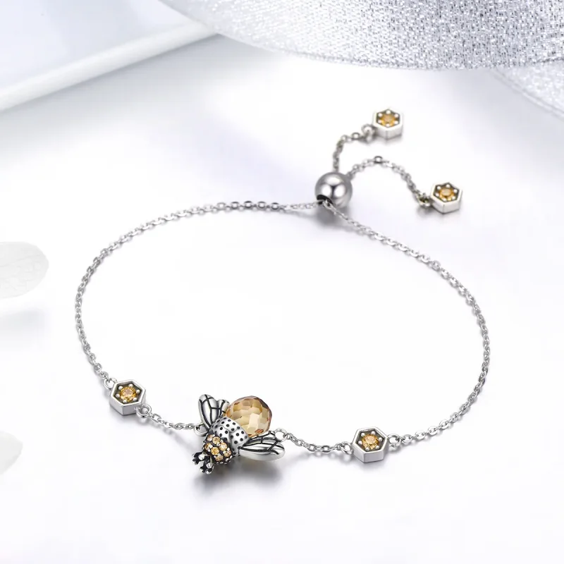 (imagine pentru) Brățară Tip Pandora Dancing Bee din argint - SCB043 - Vizualizare 3