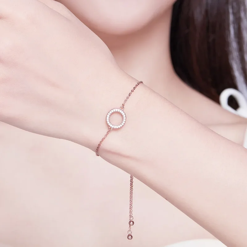(imagine pentru) Brățară Tip Pandora Destin din aur rose - SCB030-C - Vizualizare 2