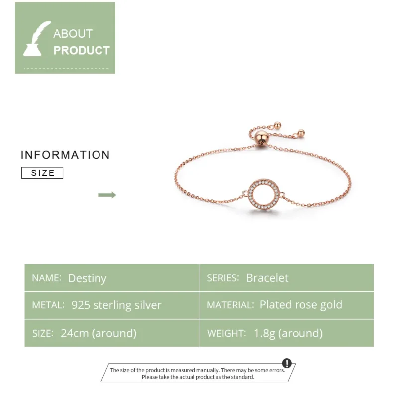 (imagine pentru) Brățară Tip Pandora Destin din aur rose - SCB030-C - Vizualizare 5