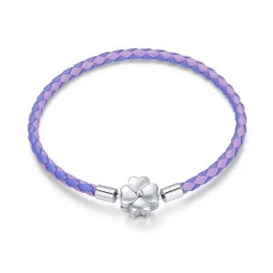 (imagine pentru) Brățară Tip Pandora din Piele Trifoi norocos - SCB214