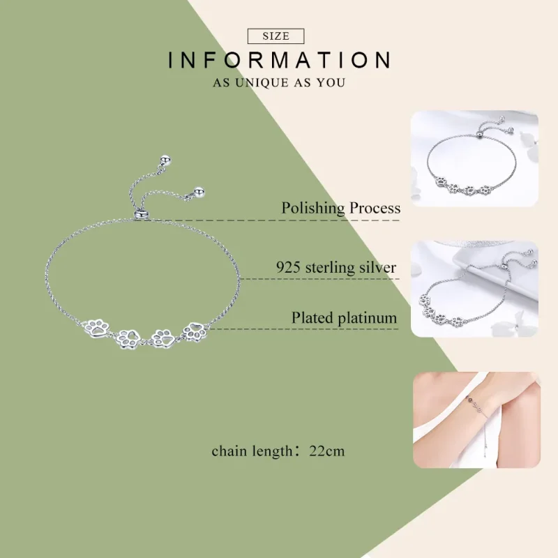 (imagine pentru) Brățară Tip Pandora Drăguț Pet Claw Marks din argint - SCB096 - Vizualizare 5