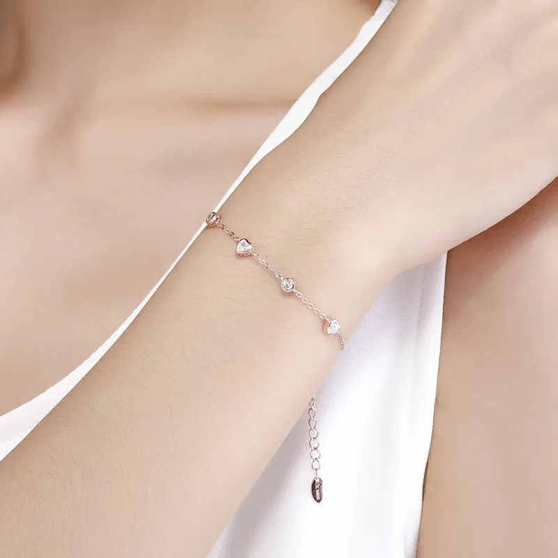 (imagine pentru) Brățară Tip Pandora Frumusețea simplității din aur rose - SCB097 - Vizualizare 2