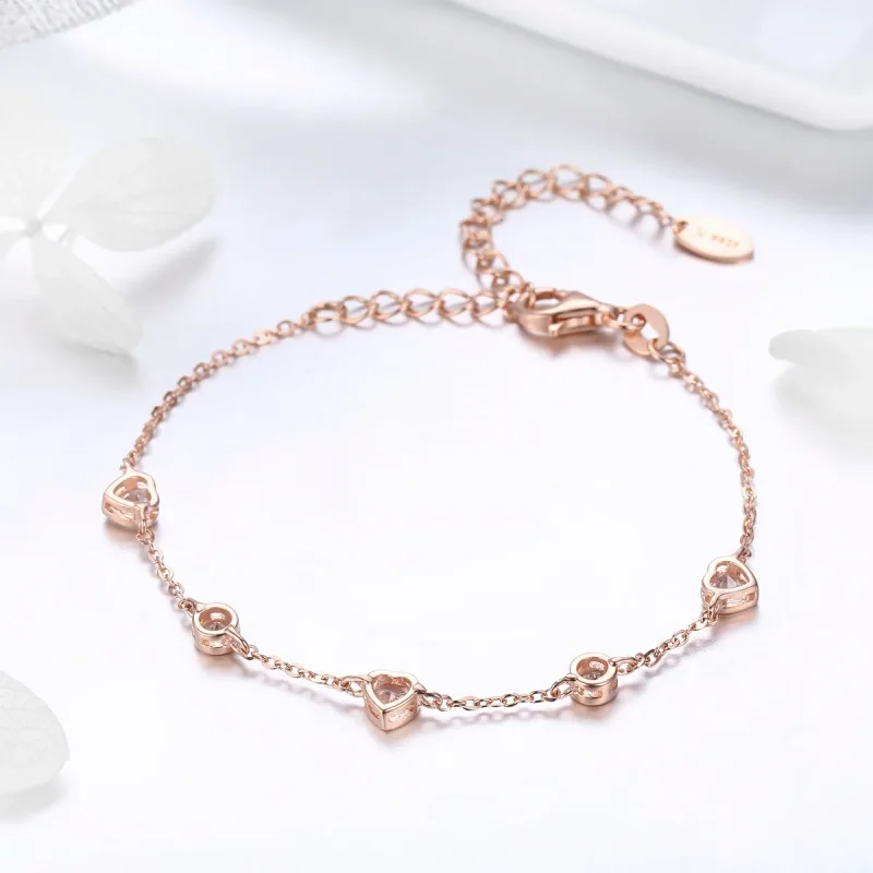 (imagine pentru) Brățară Tip Pandora Frumusețea simplității din aur rose - SCB097 - Vizualizare 3