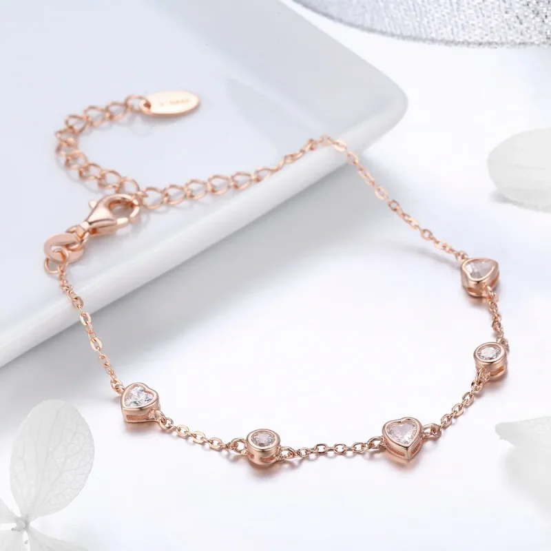 (imagine pentru) Brățară Tip Pandora Frumusețea simplității din aur rose - SCB097 - Vizualizare 4