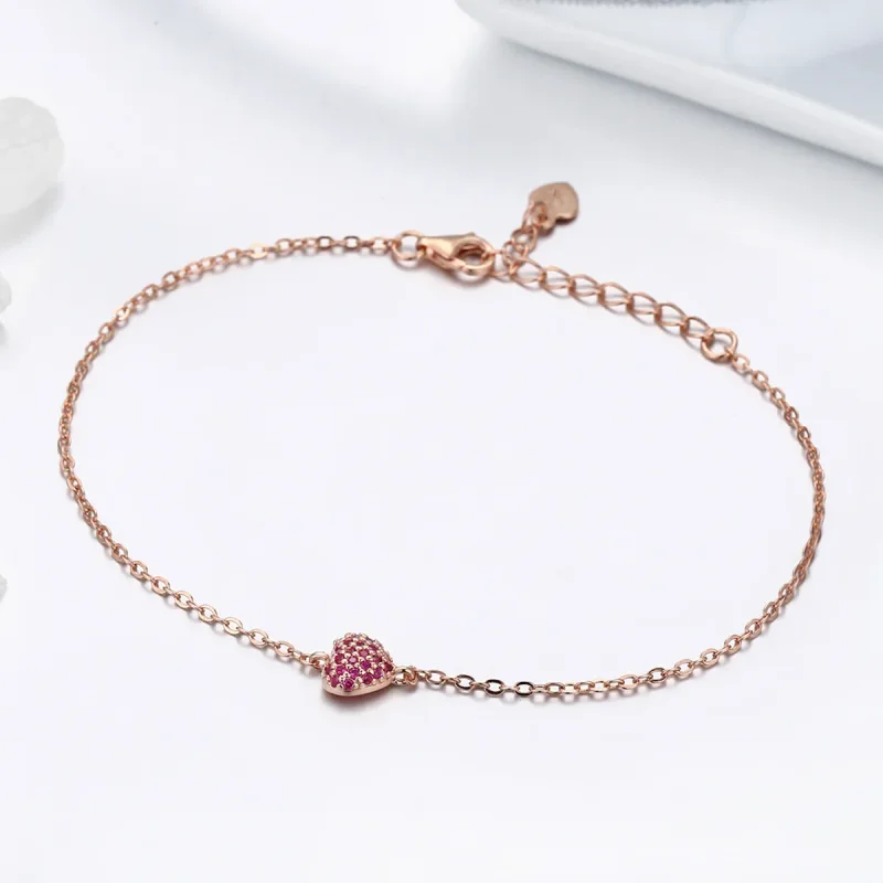 (imagine pentru) Brățară Tip Pandora Inima elegantă din aur rose - SCB050 - Vizualizare 3