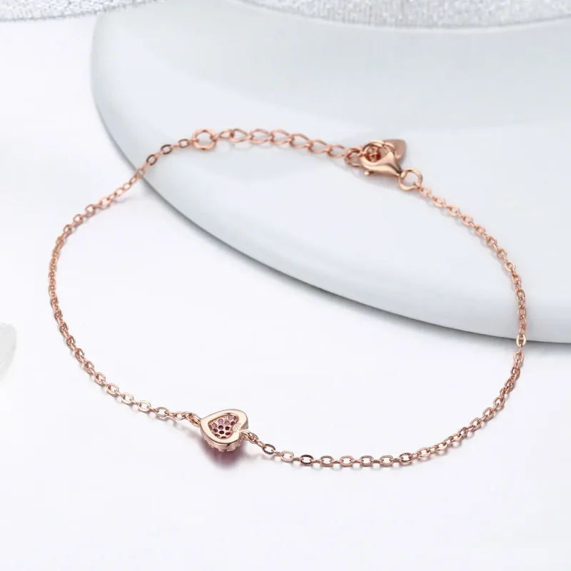 (imagine pentru) Brățară Tip Pandora Inima elegantă din aur rose - SCB050 - Vizualizare 4