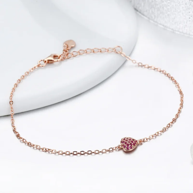 (imagine pentru) Brățară Tip Pandora Inima elegantă din aur rose - SCB050 - Vizualizare 5