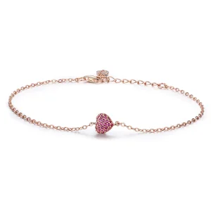 (imagine pentru) Brățară Tip Pandora Inima elegantă din aur rose - SCB050