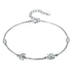 (imagine pentru) Brățară Tip Pandora Luna Soare și Stele din argint - SCB081