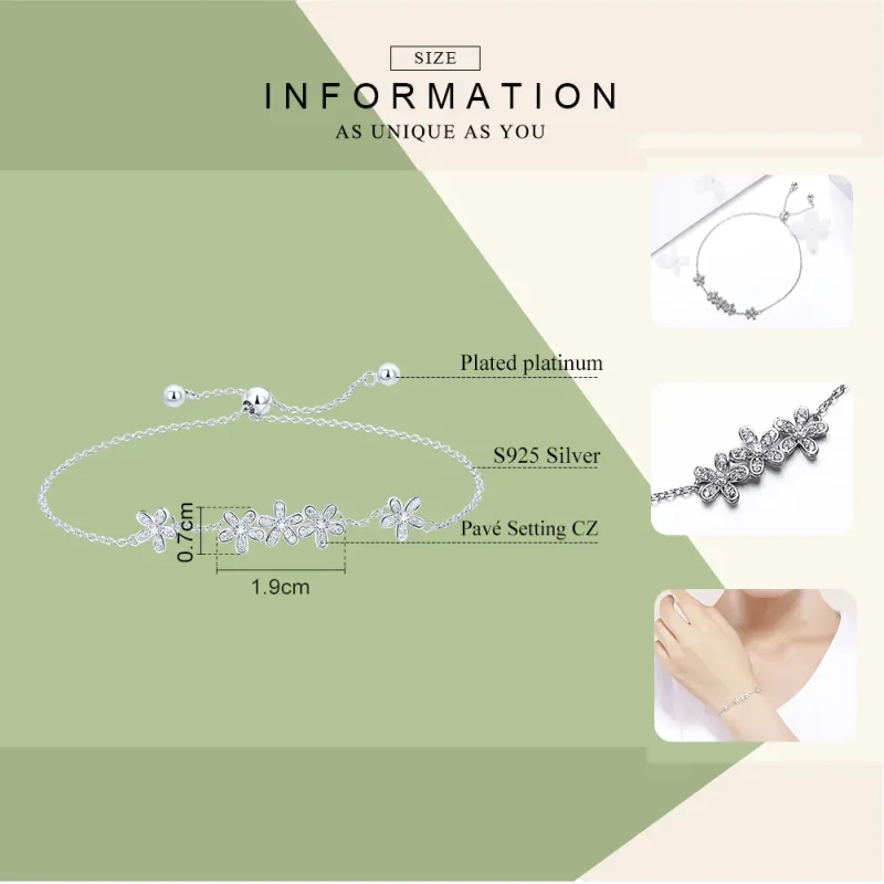 (imagine pentru) Brățară Tip Pandora Margaretă din argint - SCB084 - Vizualizare 5