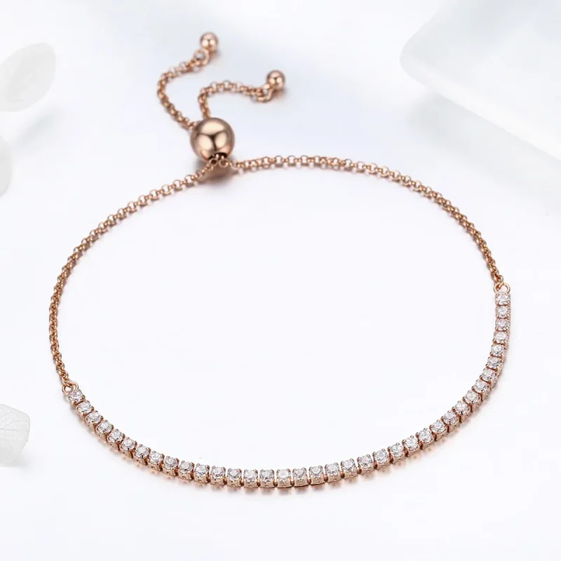 (imagine pentru) Brățară Tip Pandora Însoțire elegantă placat cu aur de 14 k - SCB046 - Vizualizare 3