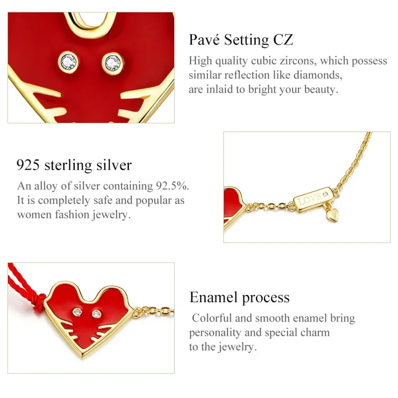 (imagine pentru) Brățară Tip Pandora Șoricel chinezesc placat cu aur de 14 k - SCB174 - Vizualizare 6