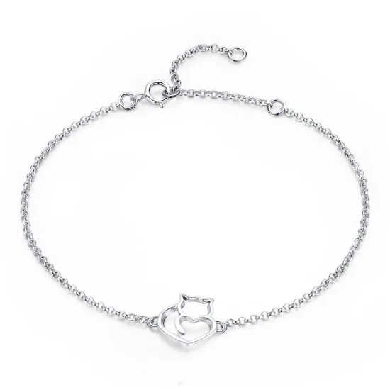 (imagine pentru) Brățară Tip Pandora Pisica draguta din aur rose - SCB102-C