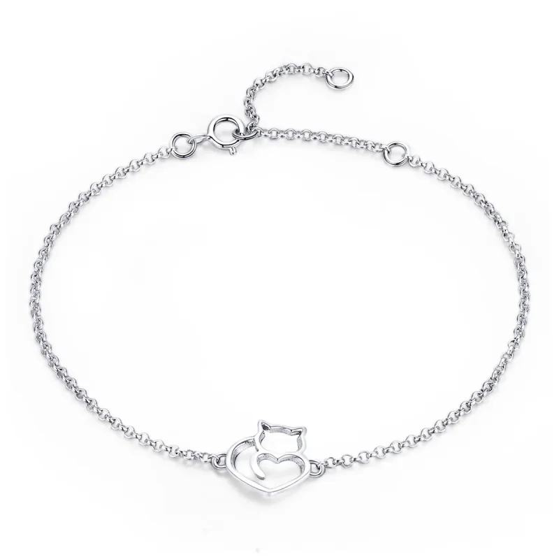 (imagine pentru) Brățară Tip Pandora Pisica draguta din aur rose - SCB102-C