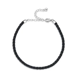 (imagine pentru) Brățară simplă din piele în stil Pandora - SCB243-BK