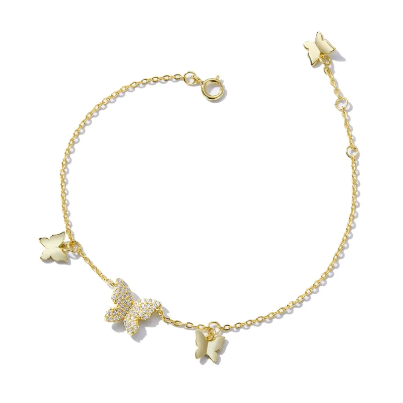 (imagine pentru) Pandora Style Butterfly Effect Bracelet - BSB064 - Vizualizare 2