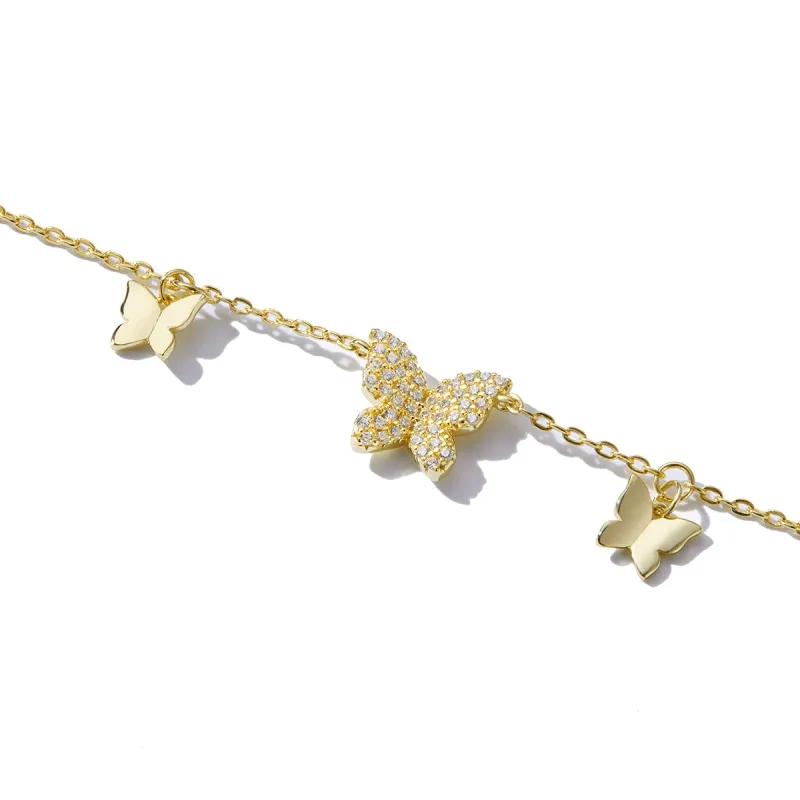 (imagine pentru) Pandora Style Butterfly Effect Bracelet - BSB064 - Vizualizare 3