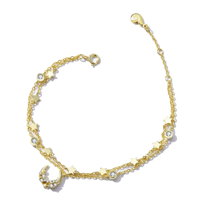 (imagine pentru) Pandora Style Moon Phase Printing Bracelet - BSB065 - Vizualizare 2