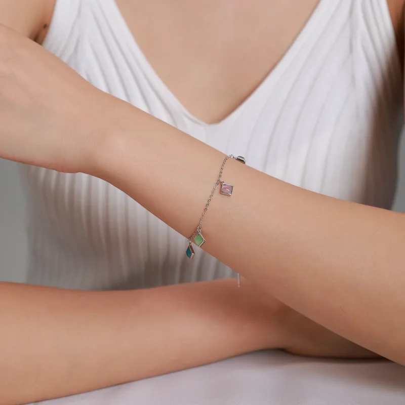 (imagine pentru) Pandora Style Simple Geometry Bracelet - SCB224 - Vizualizare 5
