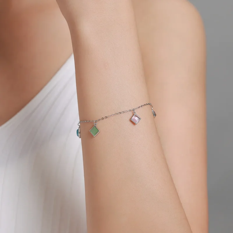 (imagine pentru) Pandora Style Simple Geometry Bracelet - SCB224 - Vizualizare 6