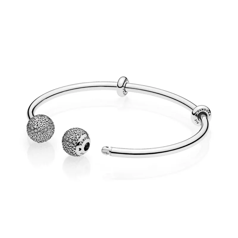 (imagine pentru) Brăţară fixă bangle deschisă, din argint 925 - 596438CZ - Brăţăr - Vizualizare 2