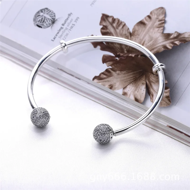 (imagine pentru) Brăţară fixă bangle deschisă, din argint 925 - 596438CZ - Brăţăr - Vizualizare 3