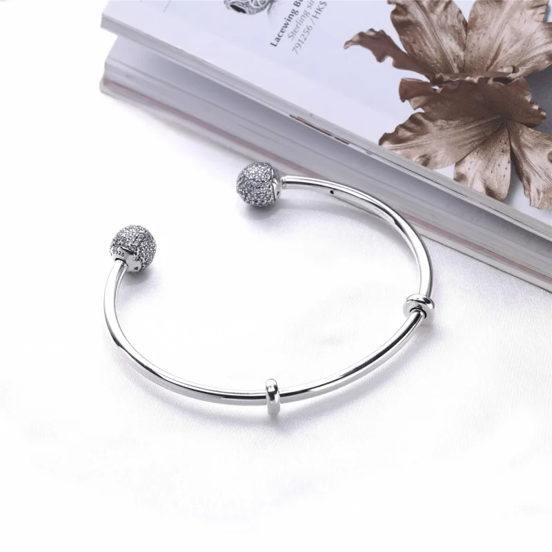 (imagine pentru) Brăţară fixă bangle deschisă, din argint 925 - 596438CZ - Brăţăr - Vizualizare 4