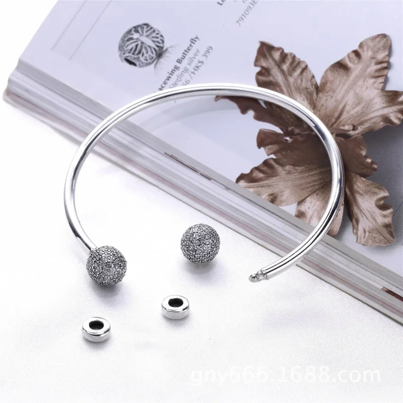 (imagine pentru) Brăţară fixă bangle deschisă, din argint 925 - 596438CZ - Brăţăr - Vizualizare 5