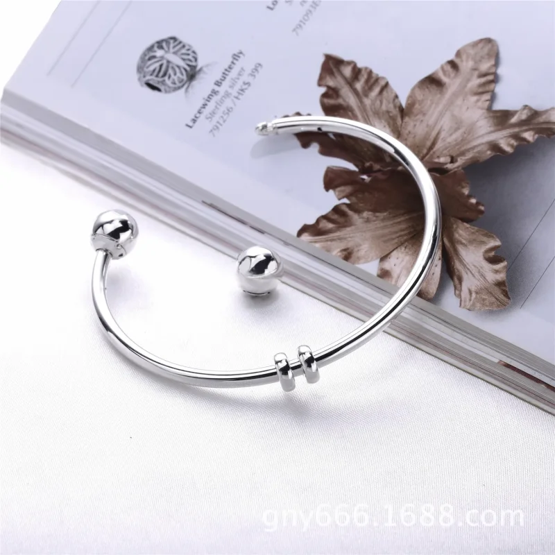 (imagine pentru) Brăţară fixă bangle deschisă, din argint 925 - 596477 - Brăţări - Vizualizare 4