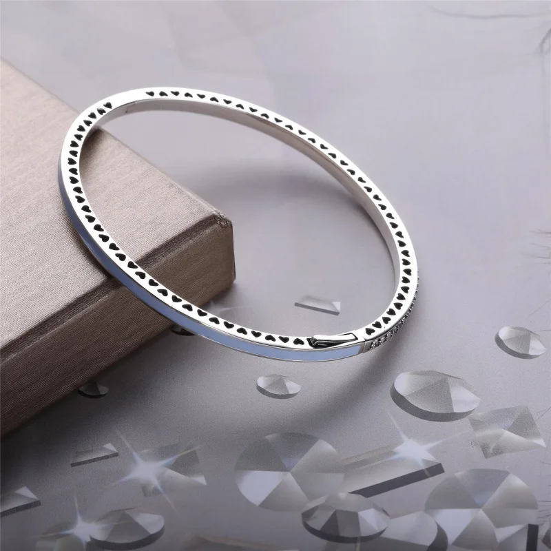(imagine pentru) Brățară fixă Inimile radiant din argint - PANDORA 590537EN131 - Vizualizare 3