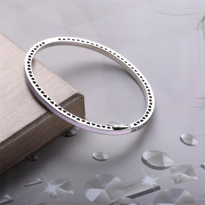 (imagine pentru) Brățară fixă Inimile radiant din argint - PANDORA 590537EN68 - Vizualizare 3