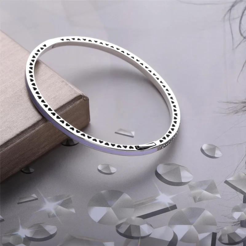 (imagine pentru) Brățară fixă Inimile radiant din argint - PANDORA - Vizualizare 3