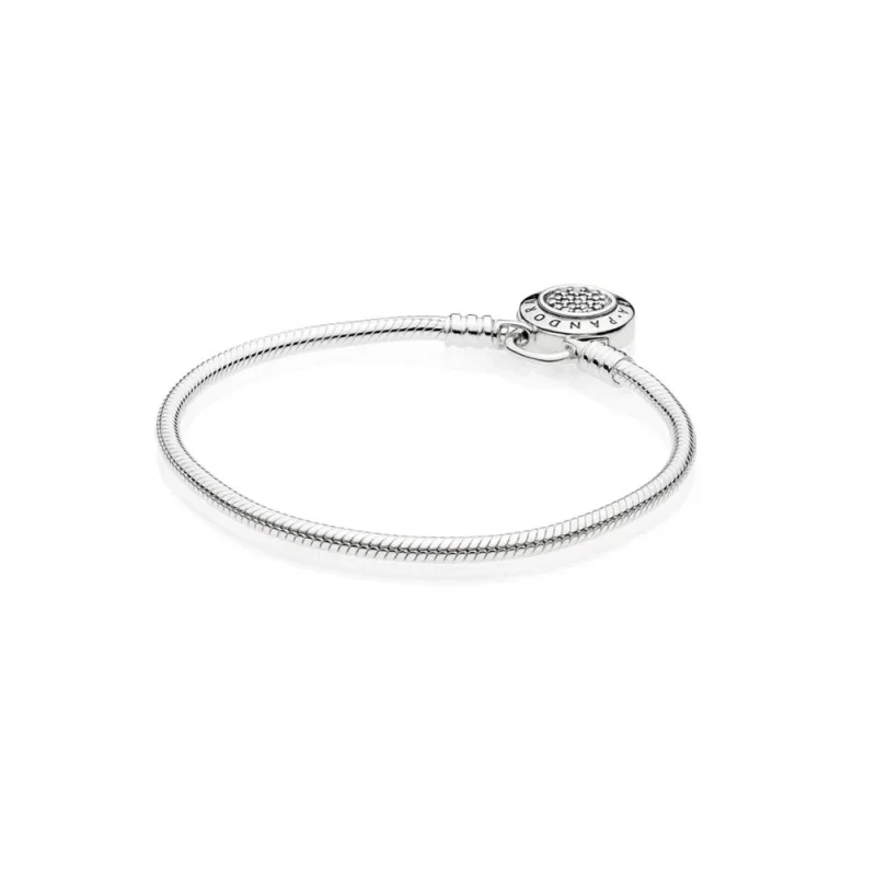 (imagine pentru) Brățară Moments fină, Lacăt semnătură PANDORA - 597092CZ - Brăţă - Vizualizare 3