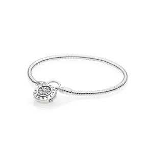 (imagine pentru) Brățară Moments fină, Lacăt semnătură PANDORA - 597092CZ - Brăţă