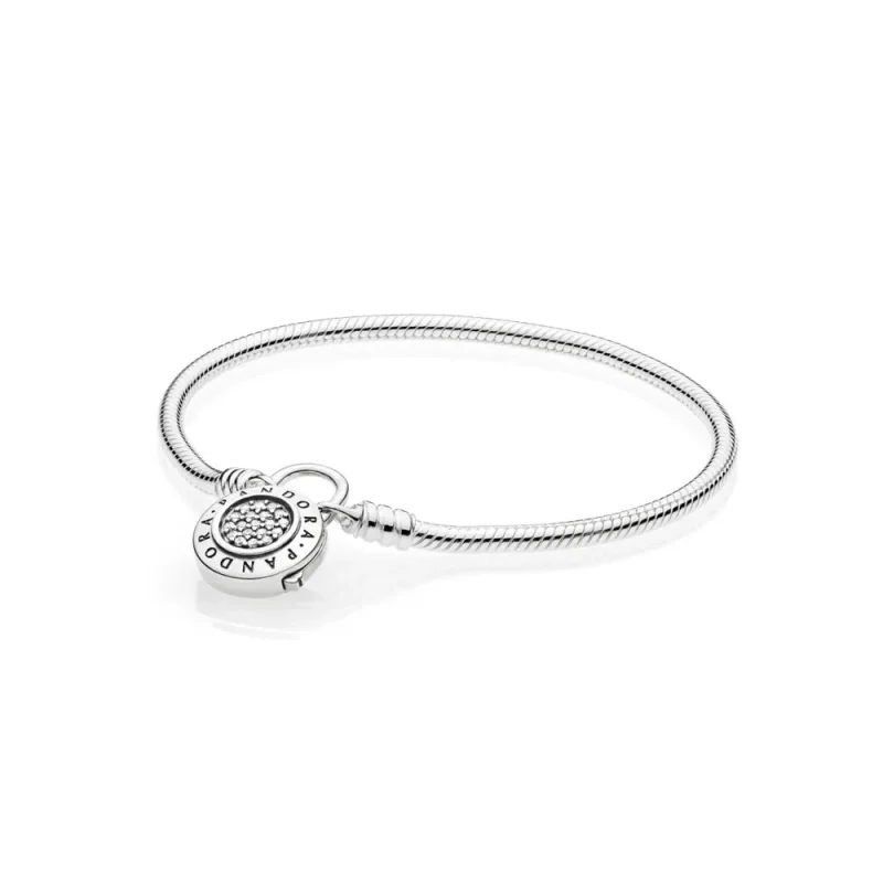(imagine pentru) Brățară Moments fină, Lacăt semnătură PANDORA - 597092CZ - Brăţă