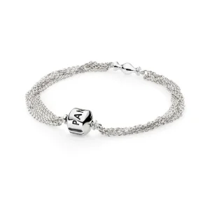 (imagine pentru) Silver bracelet, multi chain, 1 clip - 591701 - Brăţări PANDORA
