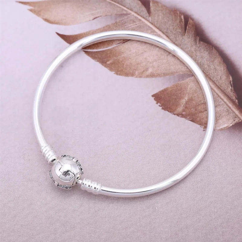 (imagine pentru) Bow silver bangle with clear cubic zirconia - 590724CZ - Brăţări - Vizualizare 3