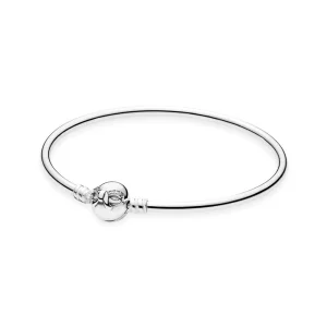(imagine pentru) Bow silver bangle with clear cubic zirconia - 590724CZ - Brăţări
