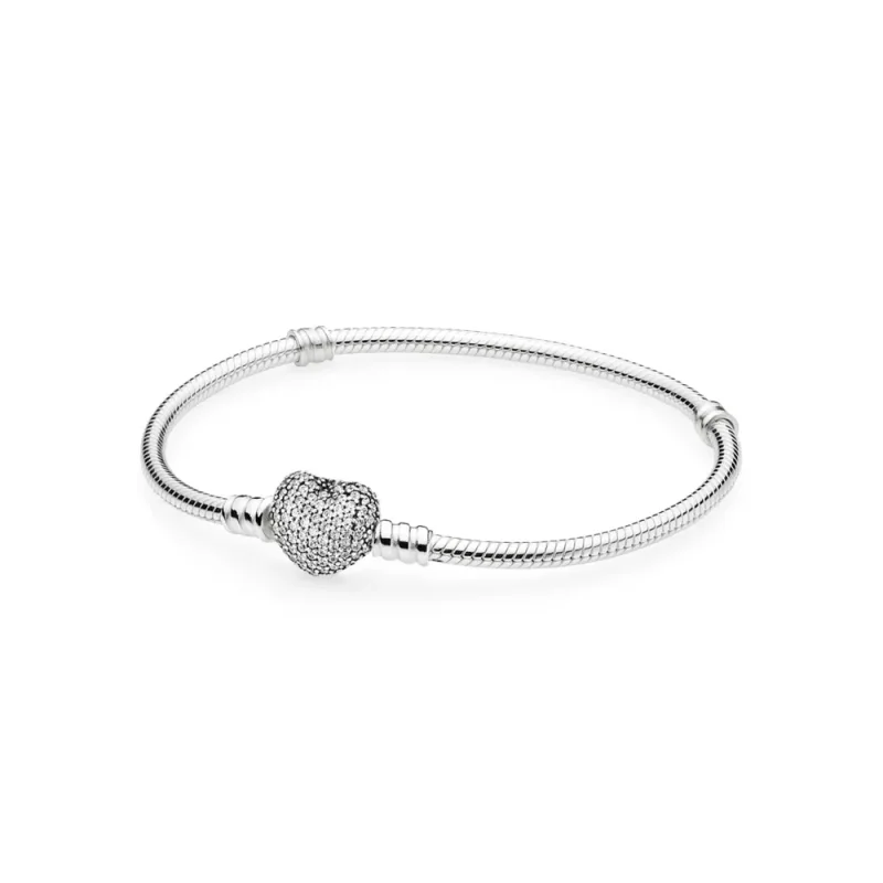 (imagine pentru) Brăţară Moments din argint, cu inimă pavé - 590727CZ - Brăţări P