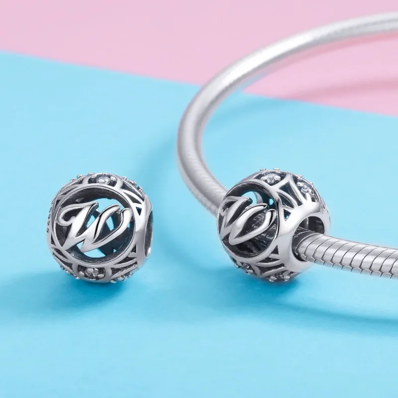 (imagine pentru) Talismane Pandora stil litera W - SCC738-W - Vizualizare 3