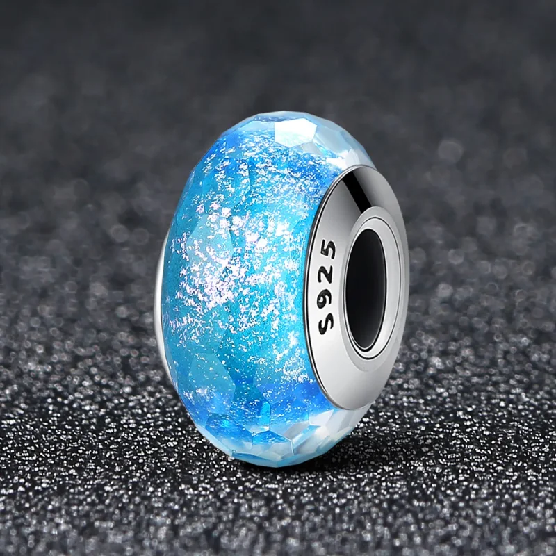 (imagine pentru) Bead Pandora de sticlă Murano albastră în stilul Pandora - SCZ054 - Vizualizare 2