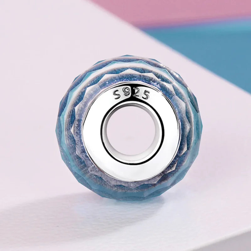 (imagine pentru) Bead Pandora de sticlă Murano albastră în stilul Pandora - SCZ054 - Vizualizare 3