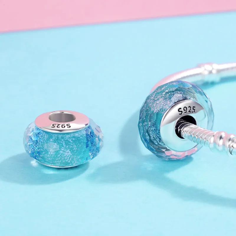 (imagine pentru) Bead Pandora de sticlă Murano albastră în stilul Pandora - SCZ054 - Vizualizare 5